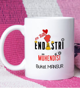 Mesajlı Endüstri Mühendisi Tasarımlı Kişiye Özel Endüstri Mühendisi Kupa Bardak