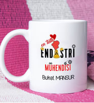 Mesajlı Endüstri Mühendisi Tasarımlı Kişiye Özel Endüstri Mühendisi Kupa Bardak