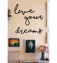 Live Your Dreams Duvar Tabosu (Siyah)