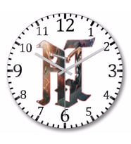 Attack On  Titan Logo Duvar Saati Bombeli Gercek Cam