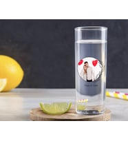 BK Gift Kişiye Özel Renkli Baskılı İsimli Fotoğraflı Vodka Bardağı-25 (Beyaz)