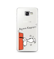 Snoopy Tasarımlı Süper Şeffaf Silikon Telefon Kılıfı Samsung A5 (2016)