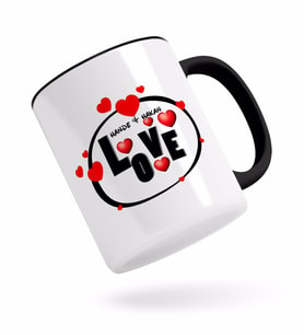 BK Gift Kişiye Özel Love Tasarımlı Siyah Kupa Bardak-8