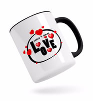 BK Gift Kişiye Özel Love Tasarımlı Siyah Kupa Bardak-8