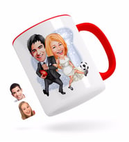 BK Gift Kişiye Özel Sevgililer Karikatürlü Kırmızı Kupa Bardak-15