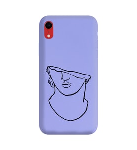 Iphone XR Çizgi Tasarımlı Mor Lansman Telefon Kılıfı