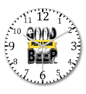 Good People Drink Beer Duvar Saati Bombeli Gercek Cam