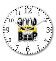 Good People Drink Beer Duvar Saati Bombeli Gercek Cam