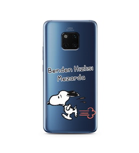 Snoopy Tasarımlı Süper Şeffaf Silikon Telefon Kılıfı Huawei Mate 20 Pro 