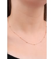 60 cm Rose Pembe Renk Toplu Gümüş Kolye Zincir wsn229p