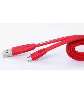 REMAX Yassı Silikonlu USB Data ve Şarj Kablosu Kırmızı