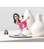 BK Gift Kişiye Özel Bayan Patroniçe Karikatür Ahşap Biblo - 1 (Çok Renkli)