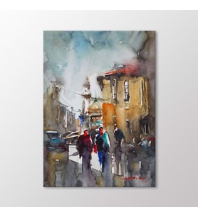 Arty Tablo Suluboya Cadde Tablo (Karışık)