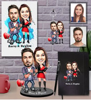 Kişiye Özel Sevgili Karikatürlü 5 li Hediye Seti Model 5