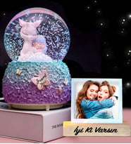 Kişiye Özel Fotoğraflı İyi Ki Varsın Ceylanım Işıklı MÜZİKLİ Kar Küresi
