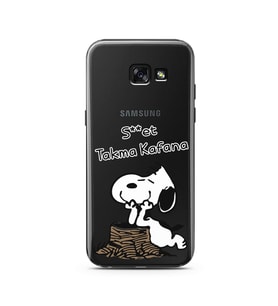 Snoopy Tasarımlı Süper Şeffaf Silikon Telefon Kılıfı Samsung A5 (2015)