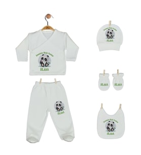 Pia Baby GL 2009 İsme Özel Panda Beşli Zıbın Set
