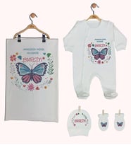 Pia Baby Gl 1910-03 İsme Özel Battaniyeli Tulum Set