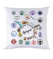Biresimden World Traveler Gezgin Hediyesi İsimli Kişiye Özel Yastık