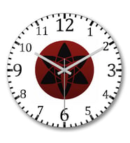 Mangekyou Sharingan Sasuke Duvar Saati Bombeli Gercek Cam