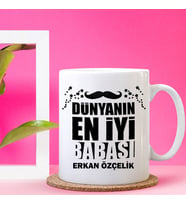 Babaya Hediye İsimli Kupa Bardak Beyaz