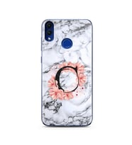 Mermer Çiçekli Harf Tasarım Süper Şeffaf Silikon Telefon Kılıfı Huawei Honor 8C 