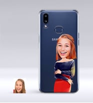 BK Gift Kişiye Özel Bayan Karikatürlü Samsung Galaxy A10s İnce Şeffaf Silikon Telefon Kapağı-12 (Beyaz)