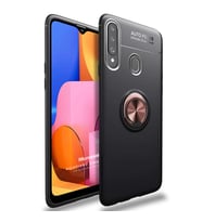 Microsonic Samsung Galaxy A20s Kılıf Kickstand Ring Holder Siyah Rose