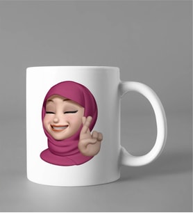 Emoji Kız Tesettürlü Stiker Kupası