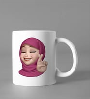 Emoji Kız Tesettürlü Stiker Kupası