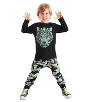 Kamuflaj Kaplan Erkek Çocuk T-shirt Pantolon Takım (Karışık)