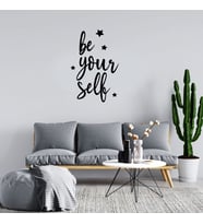 El Yazısı ile Yazılmış Be Your Self Yazısı Sticker 60x39cm - Siyah