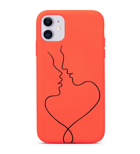 Iphone 11 Çizgi Tasarımlı Turuncu Lansman Telefon Kılıfı