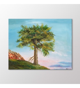 Arty Tablo Yalnız Ağaç Tablo (Karışık)