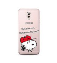 Snoopy Tasarımlı Süper Şeffaf Silikon Telefon Kılıfı Samsung C8 