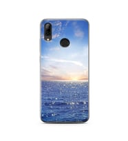 Gün Batımı Tasarımlı Süper Şeffaf Silikon Telefon Kılıfı Huawei P Smart (2019)