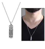 Nalı Şerif İşlemeli 925 Ayar Gümüş Cevşen Kolye