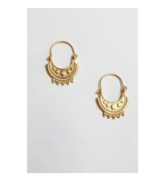 EDWOL Çelik Antik Desenli Küpe Gold (Gümüş)