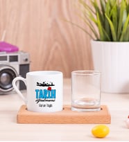 Tarih Öğretmeni Ahşap Sunumlu Türk Kahvesi Fincanı