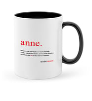 BK Gift Kişiye Özel Anne Anlamı Siyah Kupa Bardak  1
