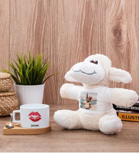 Dudak Tasarım Fincan ve Peluş Koyun