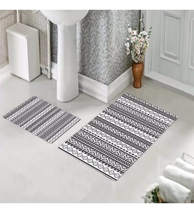 Banyo Halısı Ikili Klozet Takımı Kaymaz Tabanlı (60 xm x 100 cm + 40 cm x 60 cm) 
