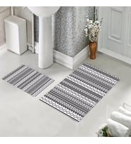 Banyo Halısı Ikili Klozet Takımı Kaymaz Tabanlı (60 xm x 100 cm + 40 cm x 60 cm) 