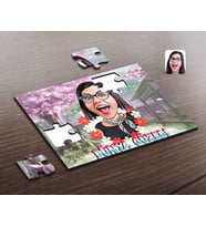 BK Gift Kişiye Özel Kadınlar Günü Dünya Güzeli Karikatürlü Ahşap Puzzle-1