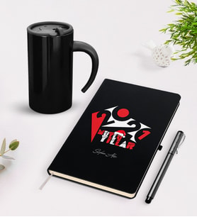 BK Gift Kişiye Özel Yılbaşı 2024 Mutlu Yıllar Siyah Defter Kalem Termos Mug Seti - 3