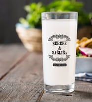 BK Gift Kişiye Özel Renkli Baskılı Şerefe ve Sağlığa Rakı Bardağı-1 (Beyaz)