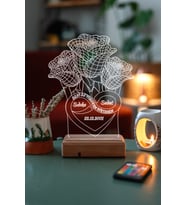 Sevgililer Günü Özel 3D 3 ve Sonsuzluk Masaüstü Led Lamba