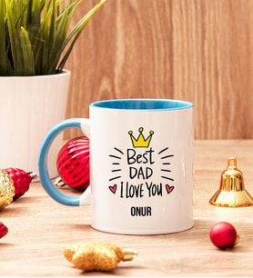 Best Dad Babaya Hediye Mavi Kupa Bardak