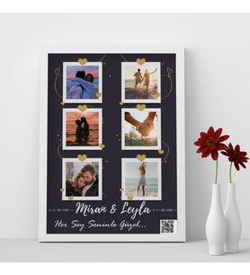 Sevgililer Günü Temalı Kişiye Özel Qr Kodlu Tablo 3