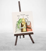 BK Gift Kişiye Özel Türbanlı Karikatürlü Doğal Taş 42790